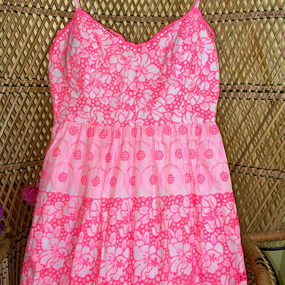 Lilly Pulitzer NWT Kyla Maxi Dress Lilly’s Coral Garden Eyelet Size 12,14 - Picture 16 of 16